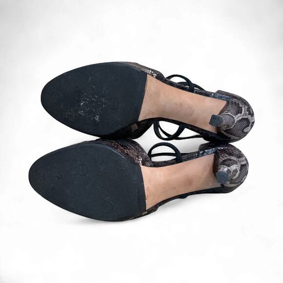 Stuart Weitzman Heritage Azur Reptile Leather Platform Pumps Heels Size 8.5 - Picture 8 of 11